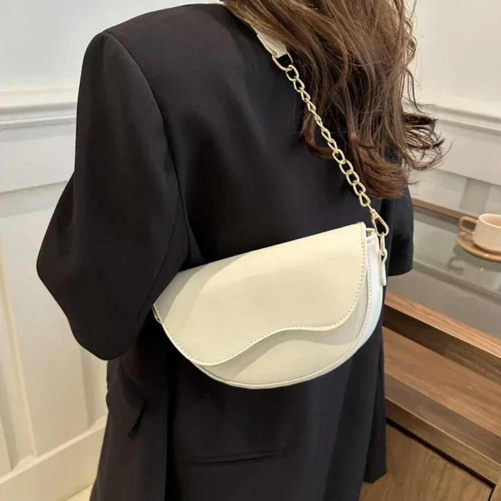 Sac à Main Femme Vintage en Cuir PU – Sac à Bandoulière à Double Poignées, Sac Crossbody Solide et Élégant - Justyol