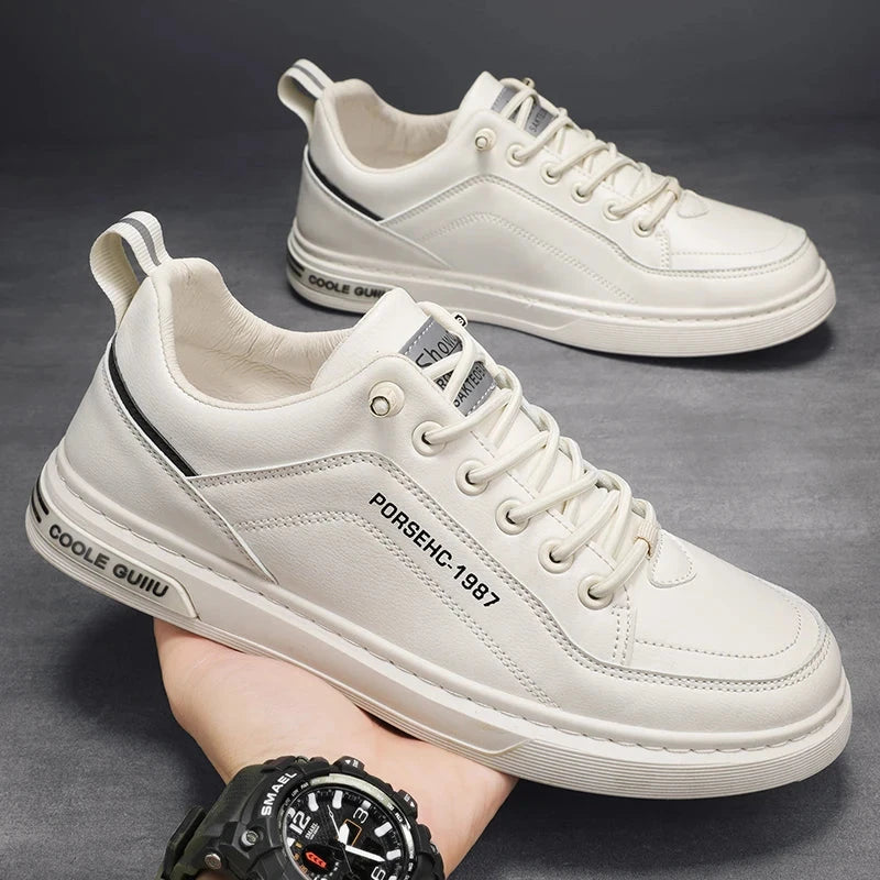 2025 New Trendy Versatile Cloth Shoes Men's Spring New Breathable White Shoes Men's Sports and Leisure Board Shoes Trendy Shoes MU Group