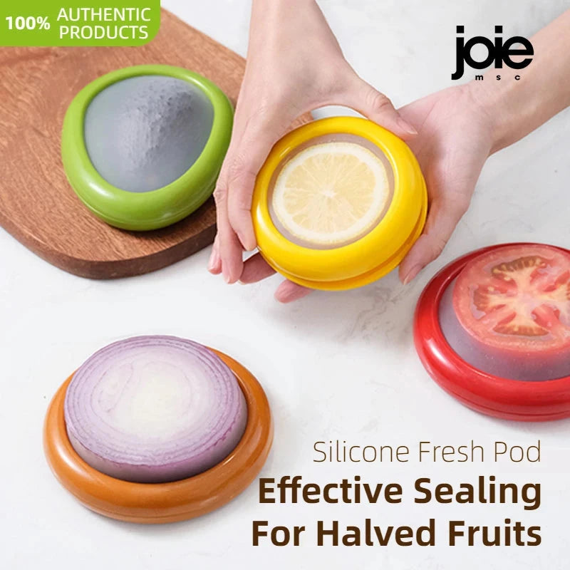 Joie Silicone Storage Box Fruit Vegetable Container Stretch Pod Airtight Avocado Tomato Lemon Onion Fresh-Keeping Anti-oxidation MU Group