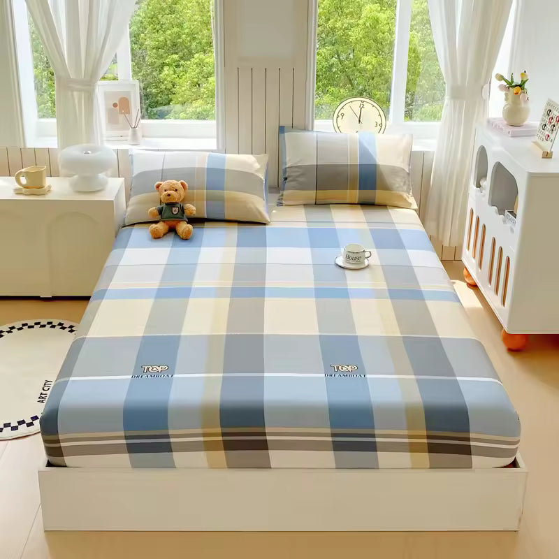 Drap-housse coton imprimé doux 180x200 cm