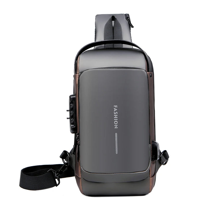 Sac Bandoulière Homme Antivol avec Port USB – Sac Poitrine Multifonction Étanche