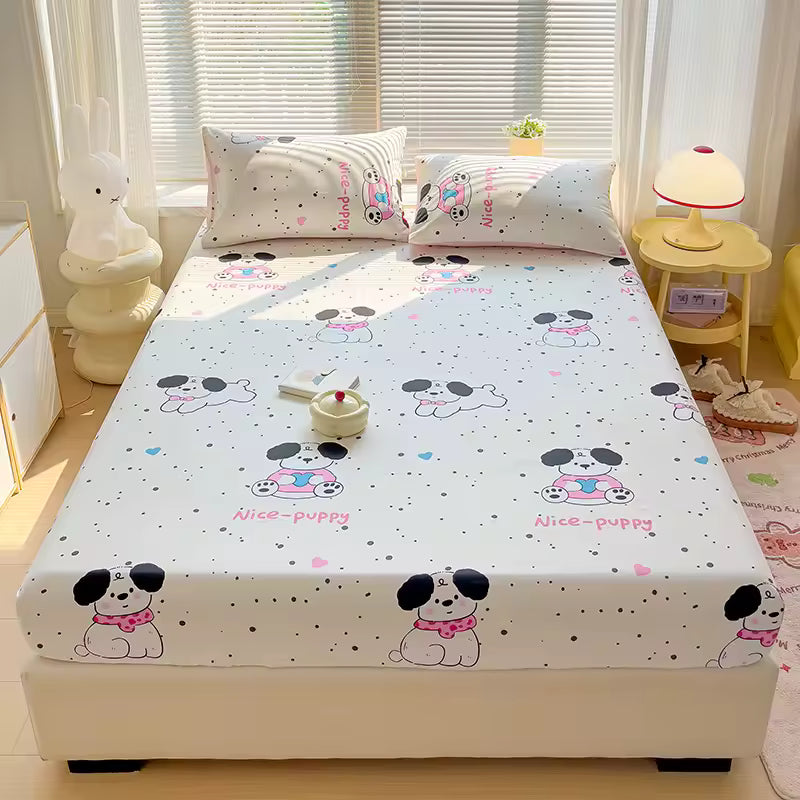 Drap-housse coton imprimé doux 180x200 cm