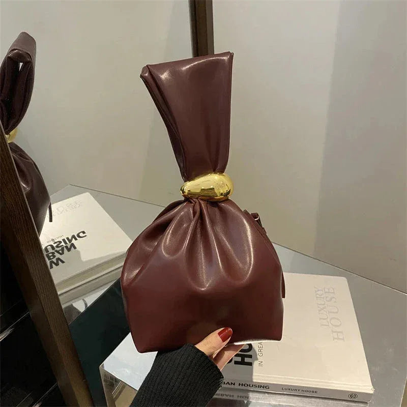 Petit Sac Sous l'Aisselle Femme – Sac Plissé en Cuir PU, Sac à Bandoulière Rétro Élégant, Sac à Main Mode - Justyol