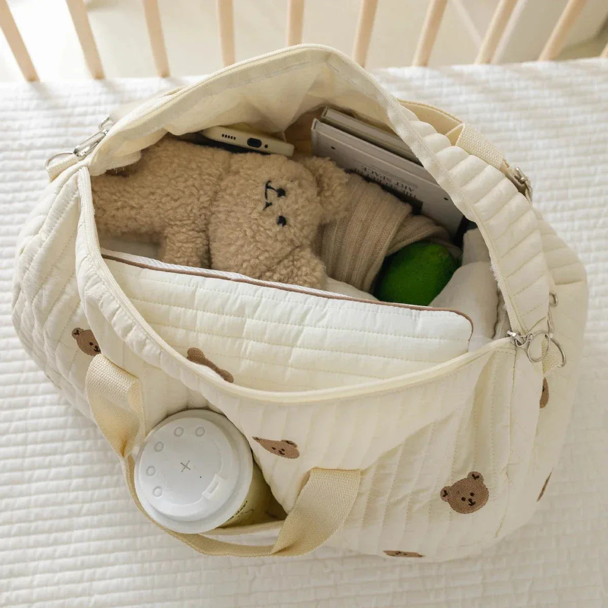 Sac à Main Maman Brodé – Sac de Rangement Grande Capacité, Sac de Voyage Multifonctionnel pour Maman - Justyol