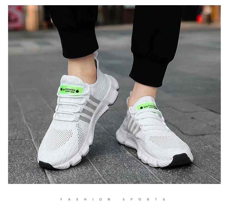 Chaussure Homme Sportive avec Semelle Blanche Élevée – Légère et Confortable pour l'Usage Quotidien