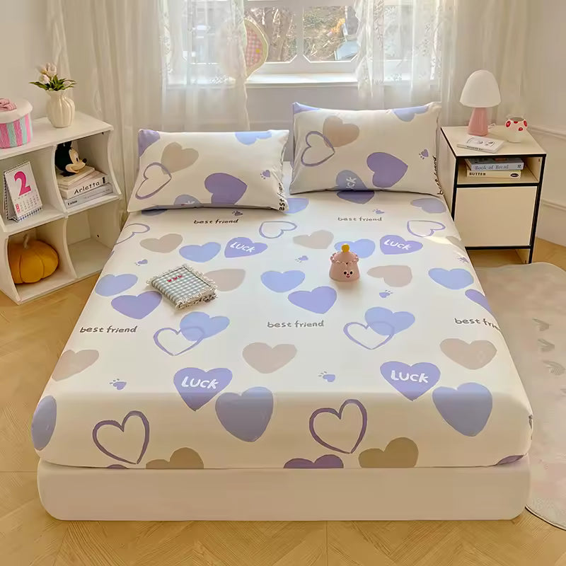 Drap-housse coton imprimé doux 180x200 cm
