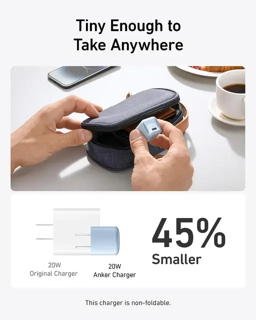 شاحن USB-C سريع 20 واط بتقنية الشحن الذكي