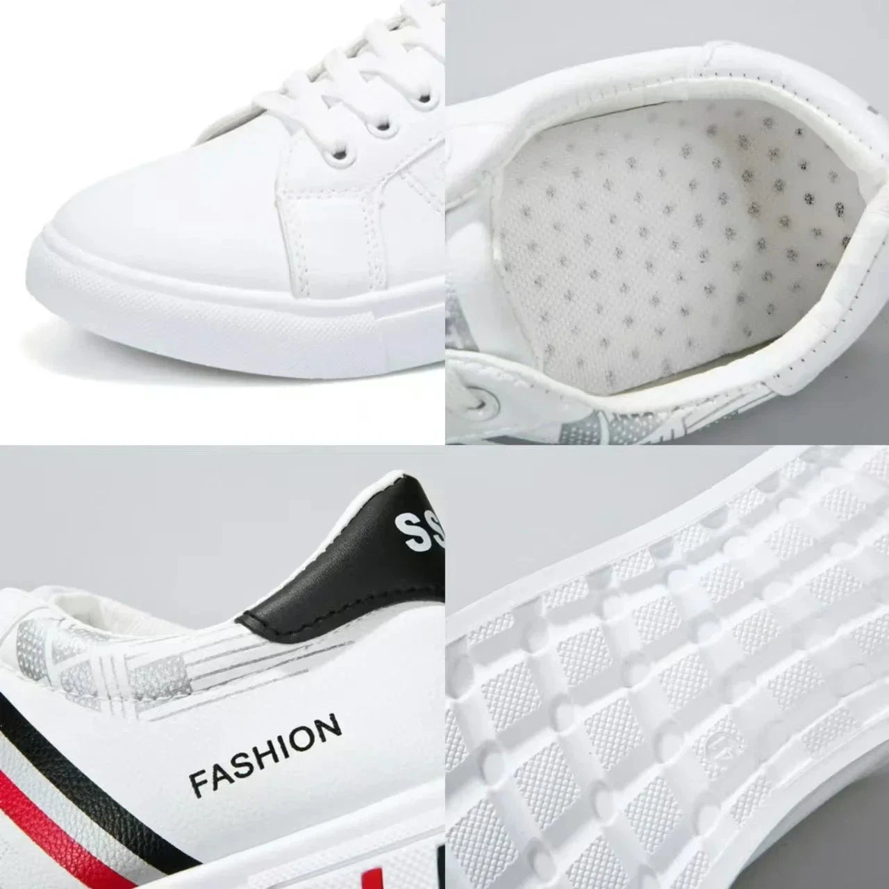 Men's Sneakers White Casual Shoes Lightweight Breathable Flats Fashion Lace-up Vulcanized Shoes Non Slip Outdoor Men Shoes Tenis MU Group