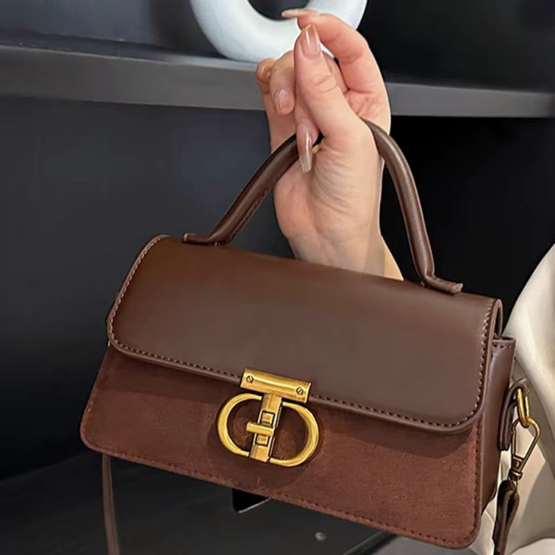 Sac à Main Femme Petit Cuir – Sac Armpit Vintage, Sac Bandoulière avec Chaîne et Fermeture à Zip et Boucle - Justyol