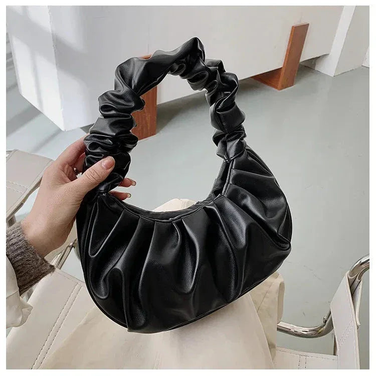Sac à Main Femme Été – Sac à Poignée Plissée PU, Sac Hobo de Mode et Sac à Bandoulière - Justyol