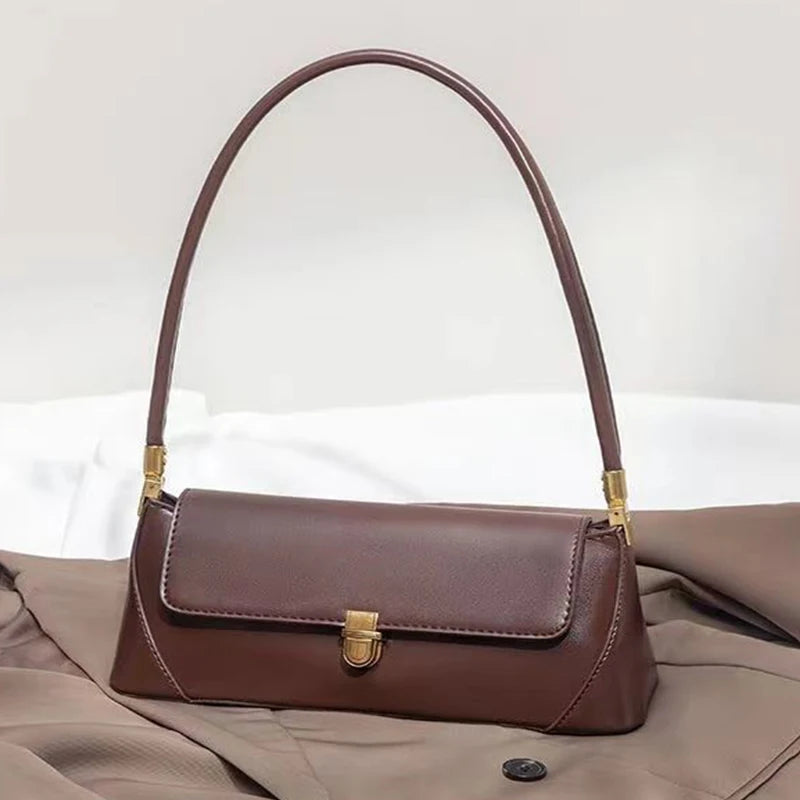 Sac à Main Femme Rétro – Sac à Bandoulière et Sous l'Aisselle en Cuir PU avec Fermeture à Rabat