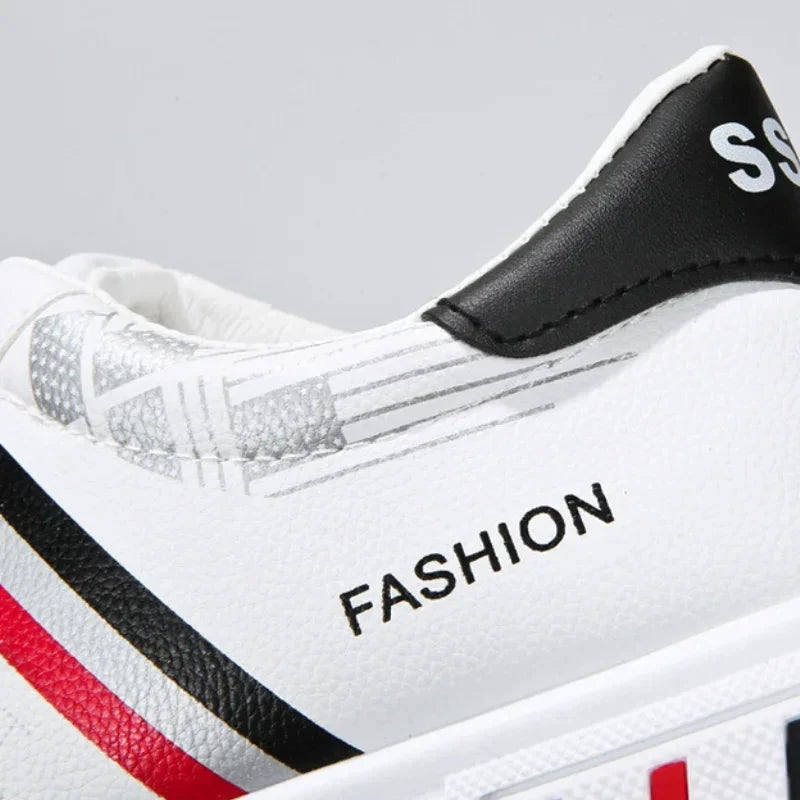 Men's Sneakers White Casual Shoes Lightweight Breathable Flats Fashion Lace-up Vulcanized Shoes Non Slip Outdoor Men Shoes Tenis MU Group