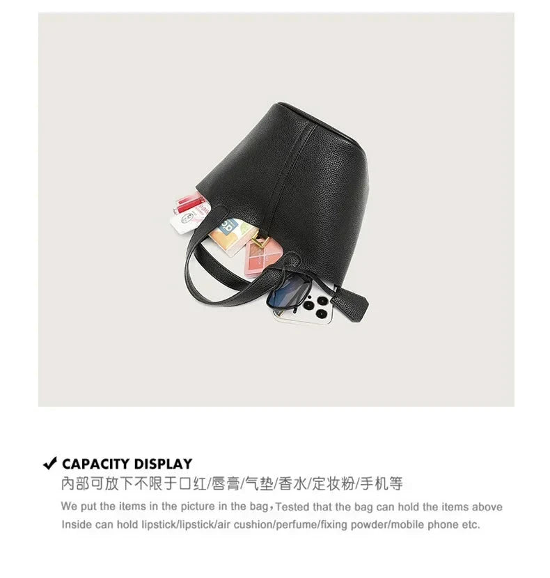 New lychee patterned bucket bag, women's handbag, Picotin bag MU Group