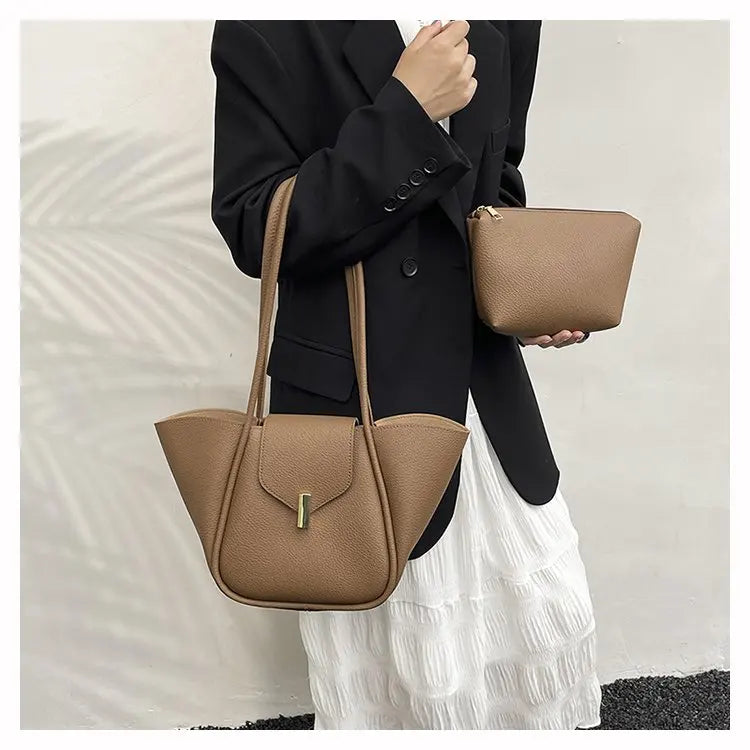 Sac Bandoulière Femme Demi-Lune de Luxe – Sac à Main Maillard avec Détails Volants