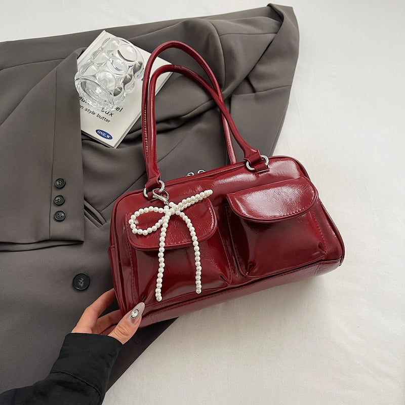Sac à Main Femme Sous l’Aisselle avec Noeud – Sac Bandoulière Tendance et Polyvalent 2024