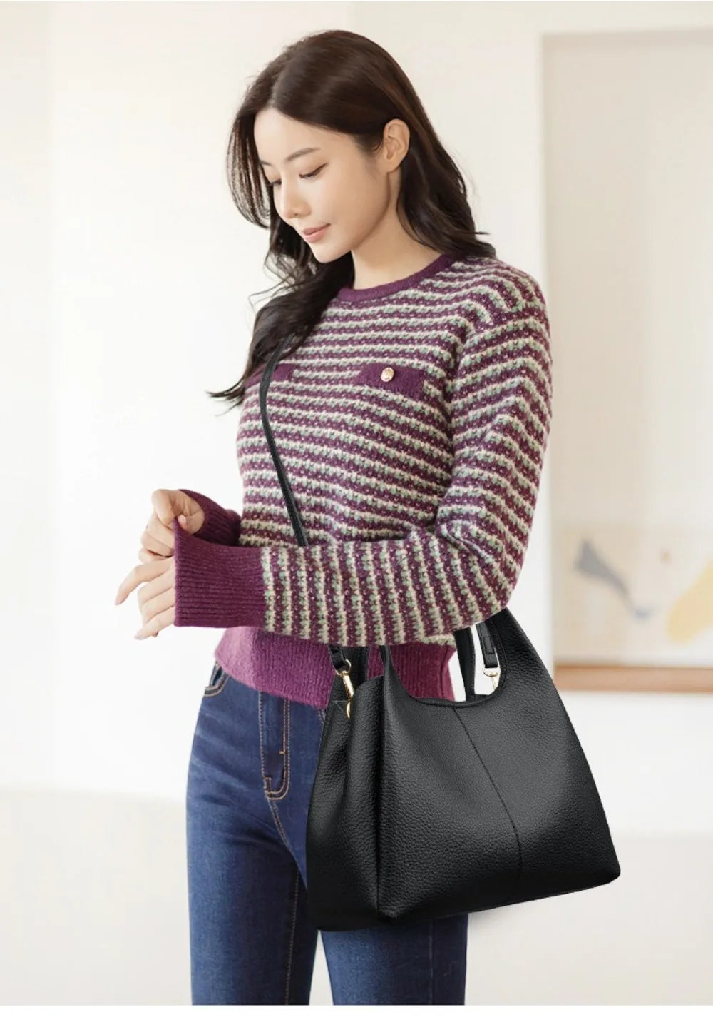 Sac à Main Femme Luxe en PU – Sac Bandoulière Grande Capacité