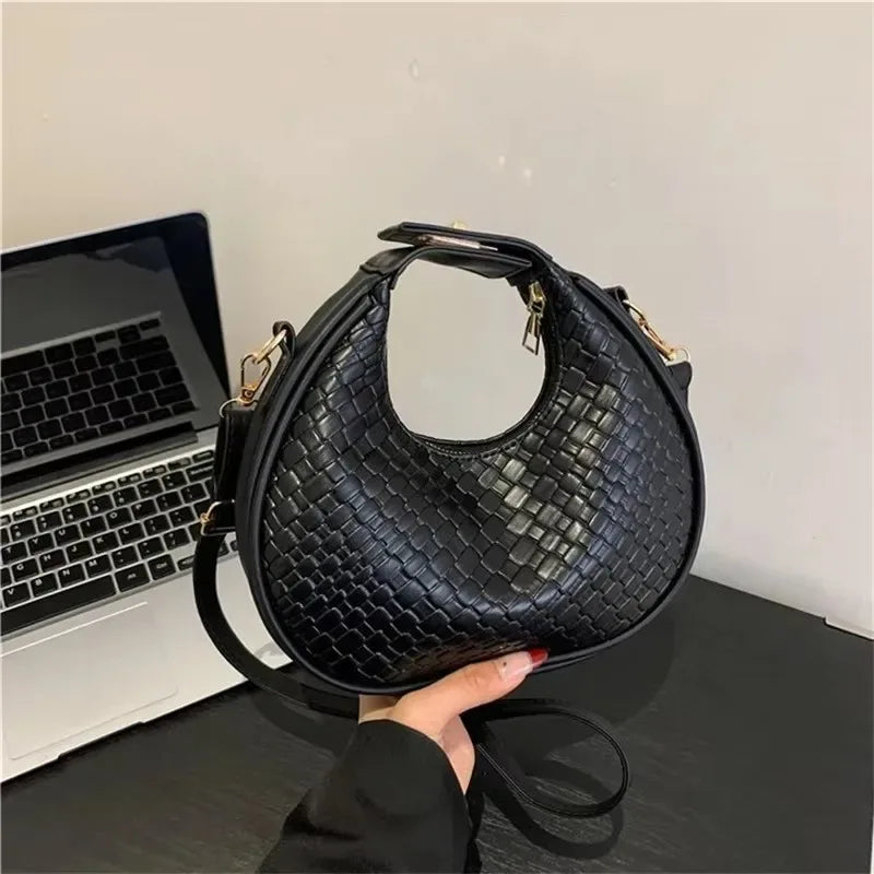 Sac à Main Femme – Sac à Bandoulière PU Cuir à Motif Lattice, Sac Small Crossbody Élégant et Tendance - Justyol