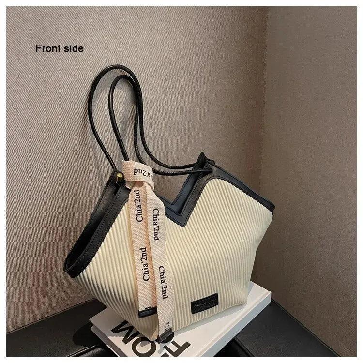 Sac à Main Femme Style Coréen – Sac Tote Casual en Canvas, Sac Bandoulière Commuter et Sac Élégant