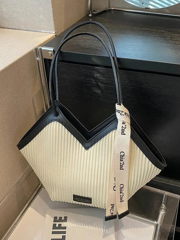 Sac à Main Femme Style Coréen – Sac Tote Casual en Canvas, Sac Bandoulière Commuter et Sac Élégant