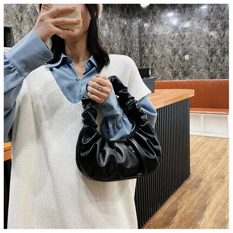 Sac à Main Femme Été – Sac à Poignée Plissée PU, Sac Hobo de Mode et Sac à Bandoulière - Justyol