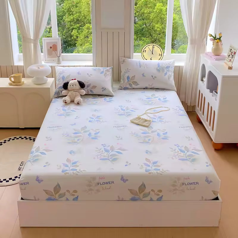 Drap-housse coton imprimé doux 180x200 cm