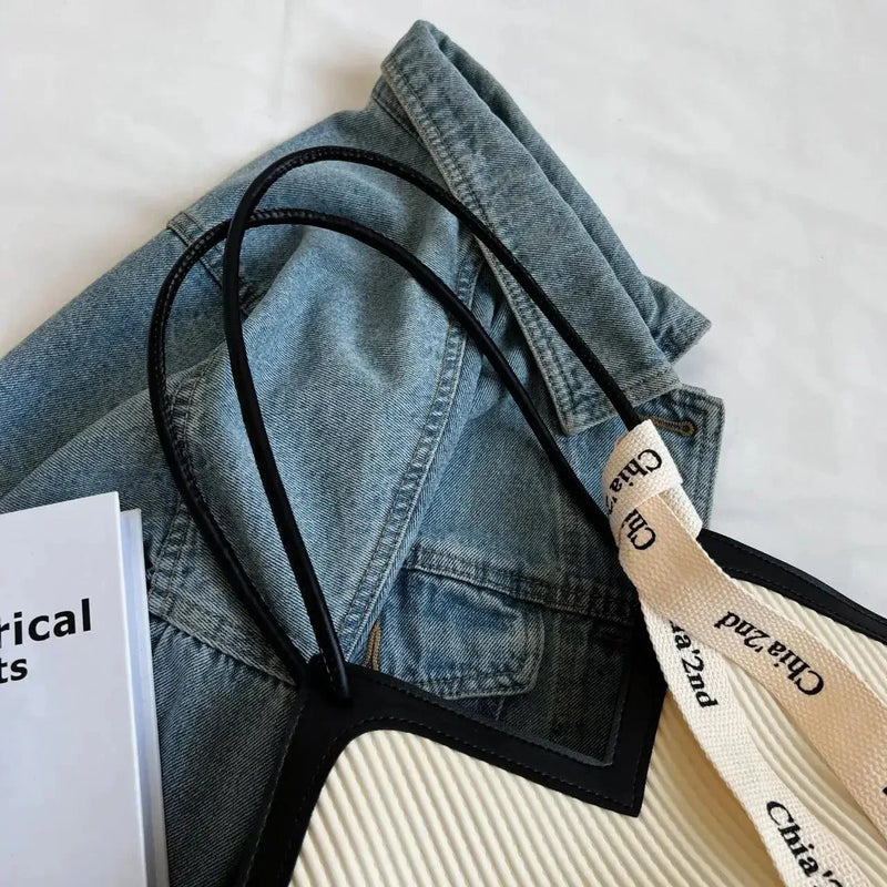 Sac à Main Femme Style Coréen – Sac Tote Casual en Canvas, Sac Bandoulière Commuter et Sac Élégant