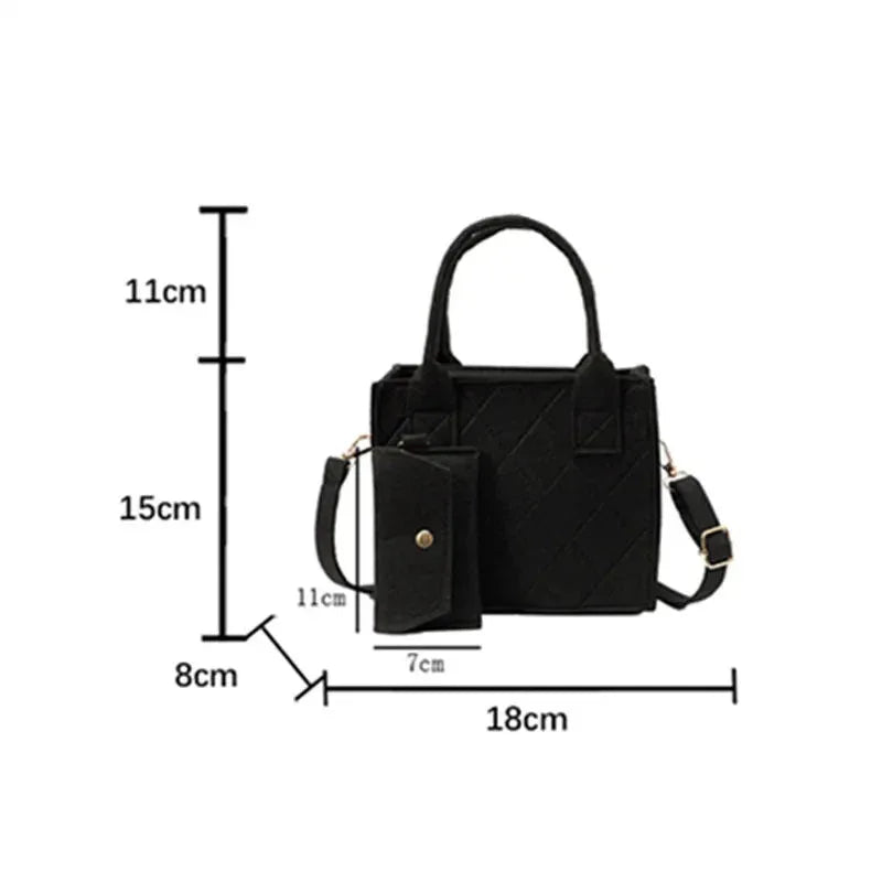 Ensemble 3pcs Sac à Main Femme Embossé – Sac Bandoulière, Pochette et Portefeuille, Sac Carré Unicolore - Justyol