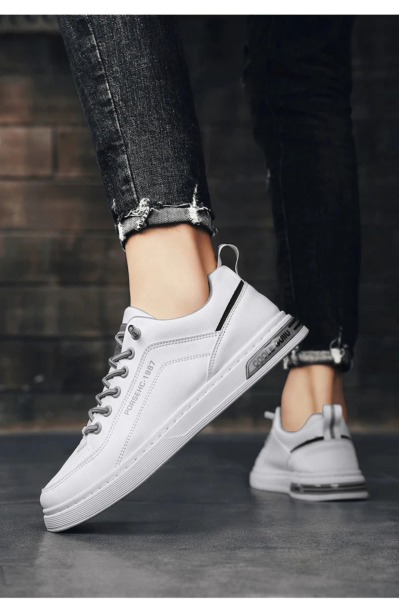 2025 New Trendy Versatile Cloth Shoes Men's Spring New Breathable White Shoes Men's Sports and Leisure Board Shoes Trendy Shoes MU Group