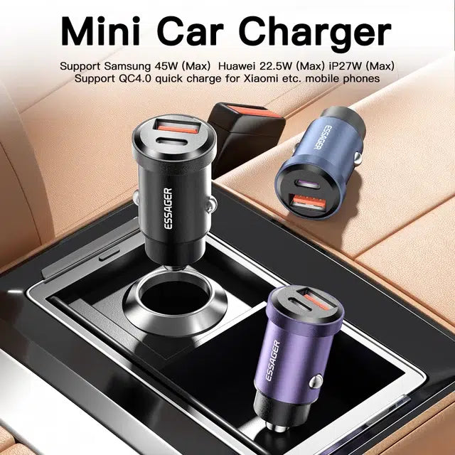 Essager Chargeur Voiture 45W USB-C PD 3.0 QC 4.0 SCP 5A Charge Rapide Maroc
