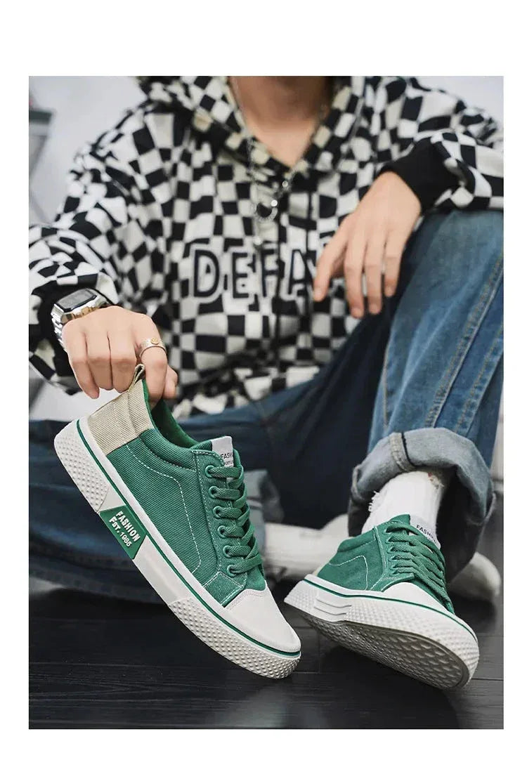 Chaussures Homme en Toile – Sneakers Skateboard Extérieures, Baskets Antidérapantes et Respirantes, Idéales pour la Marche et les Activités Casual