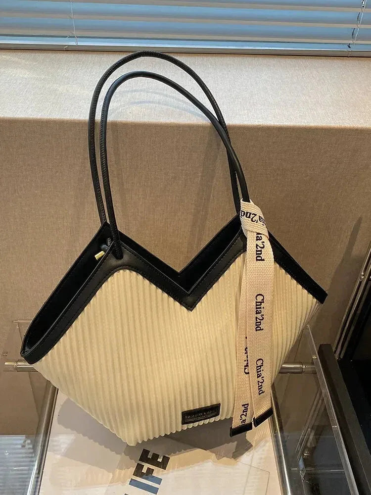 Sac à Main Femme Style Coréen – Sac Tote Casual en Canvas, Sac Bandoulière Commuter et Sac Élégant