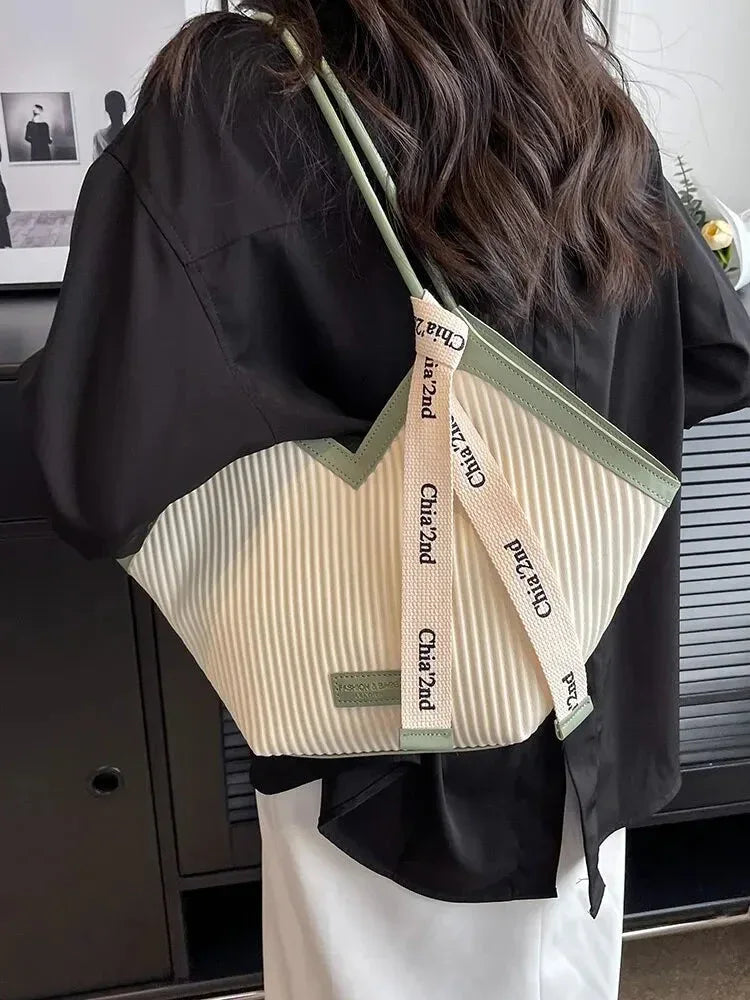 Sac à Main Femme Style Coréen – Sac Tote Casual en Canvas, Sac Bandoulière Commuter et Sac Élégant