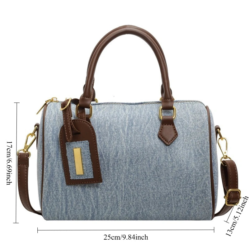 Sac Coussin Femme en Jean – Sac Bandoulière et Messager Rétro et Pratique