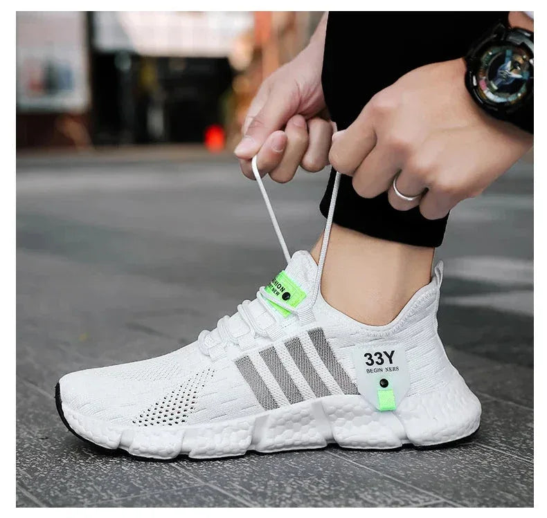 Chaussure Homme Sportive avec Semelle Blanche Élevée – Légère et Confortable pour l'Usage Quotidien