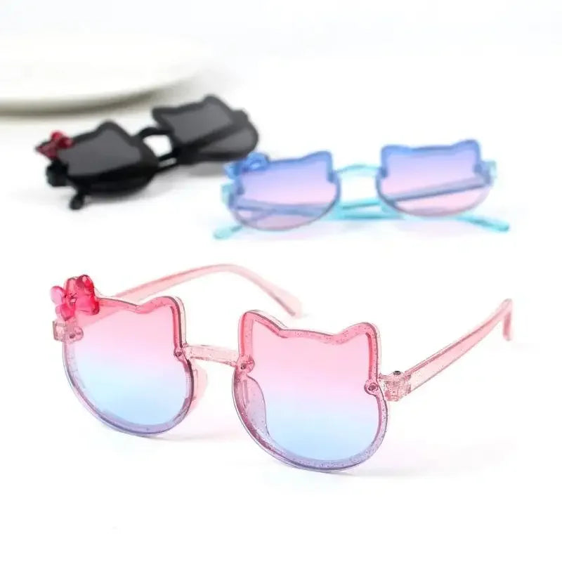 1 Pcs Lunettes de Soleil Mignonnes pour Enfants d'Été en Acrylique avec Nœud Protection UV Extérieure Lunettes de Soleil Classiques pour Bébés Filles Garçons Enfants UV400 Lunetterie