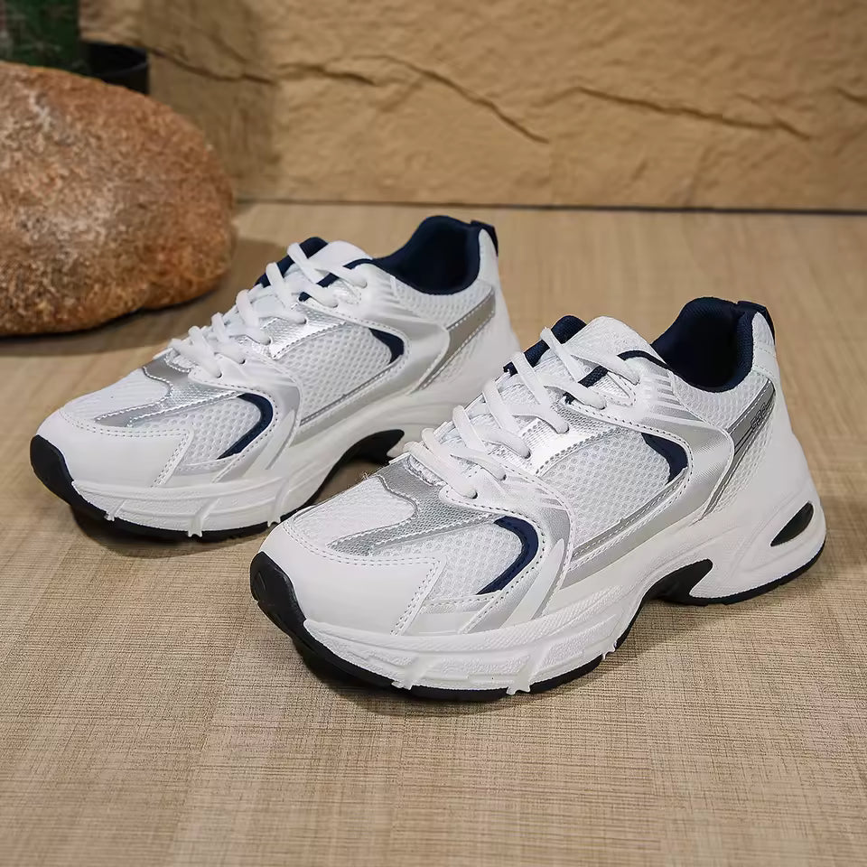 New Running Shoes Men's Breathable Sneakers Summer Light Mesh Air Cushion Women's Sneakers Outdoor Lace-up Training Shoes MU Group