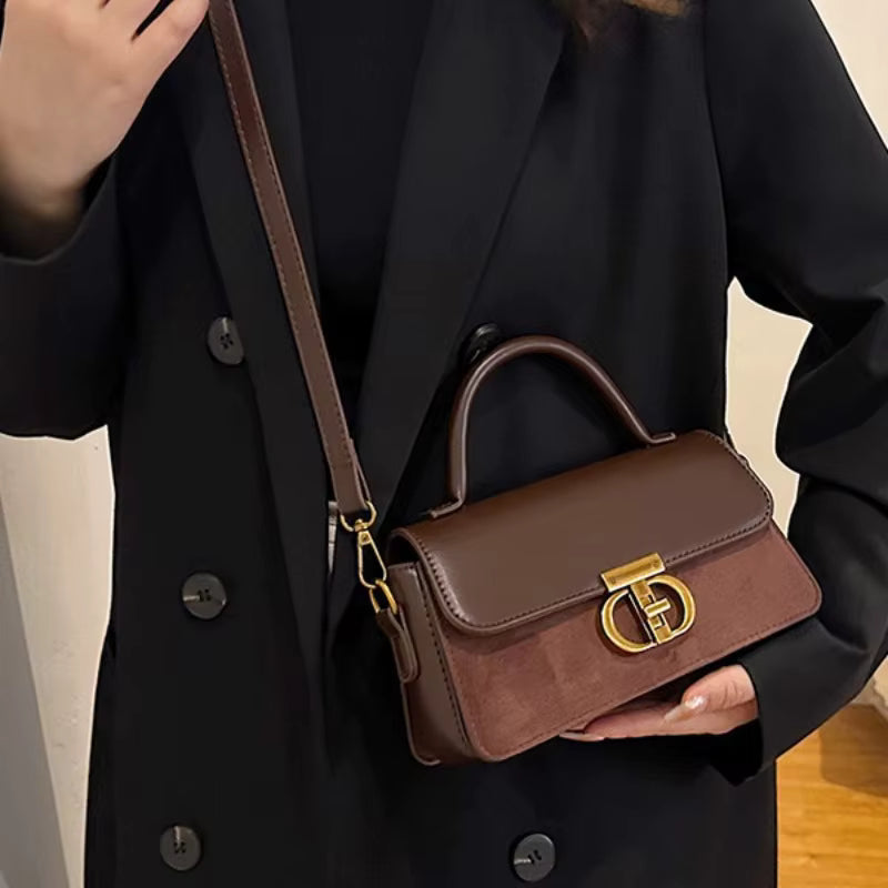 Sac à Main Femme Petit Cuir – Sac Armpit Vintage, Sac Bandoulière avec Chaîne et Fermeture à Zip et Boucle - Justyol