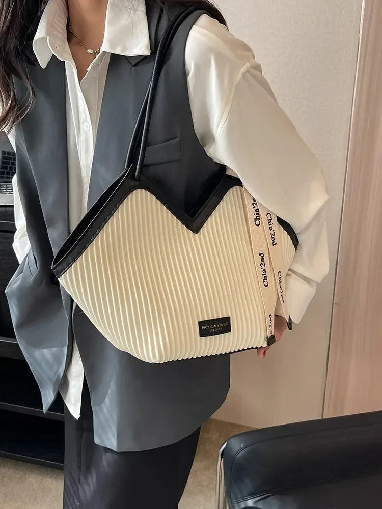 Sac à Main Femme Style Coréen – Sac Tote Casual en Canvas, Sac Bandoulière Commuter et Sac Élégant