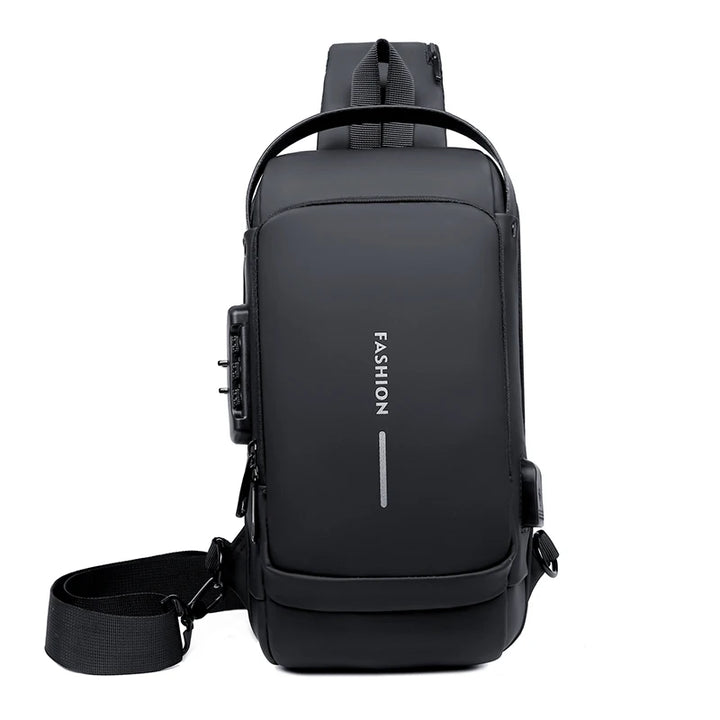 Sac Bandoulière Homme Antivol avec Port USB – Sac Poitrine Multifonction Étanche