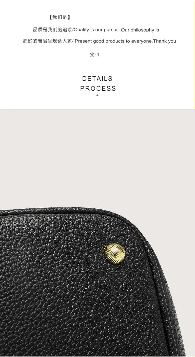 Sac à Main Femme en Forme de Seau – Sac Picotin avec Motif Lychee, Sac à Bandoulière Tendance