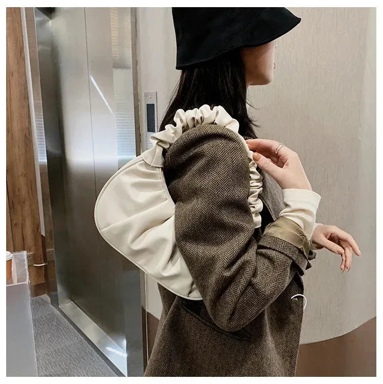 Sac à Main Femme Été – Sac à Poignée Plissée PU, Sac Hobo de Mode et Sac à Bandoulière - Justyol
