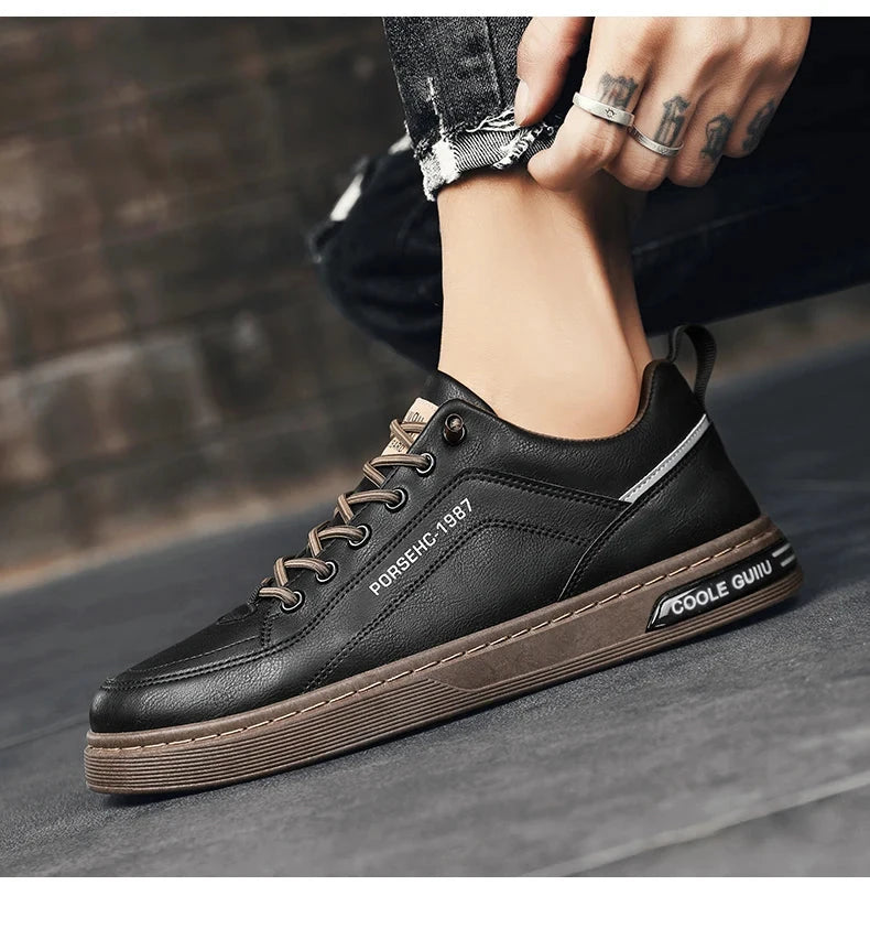 2025 New Trendy Versatile Cloth Shoes Men's Spring New Breathable White Shoes Men's Sports and Leisure Board Shoes Trendy Shoes MU Group