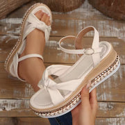 Sandales Plateforme Femme avec Nœud – Style Bohème Chic Été