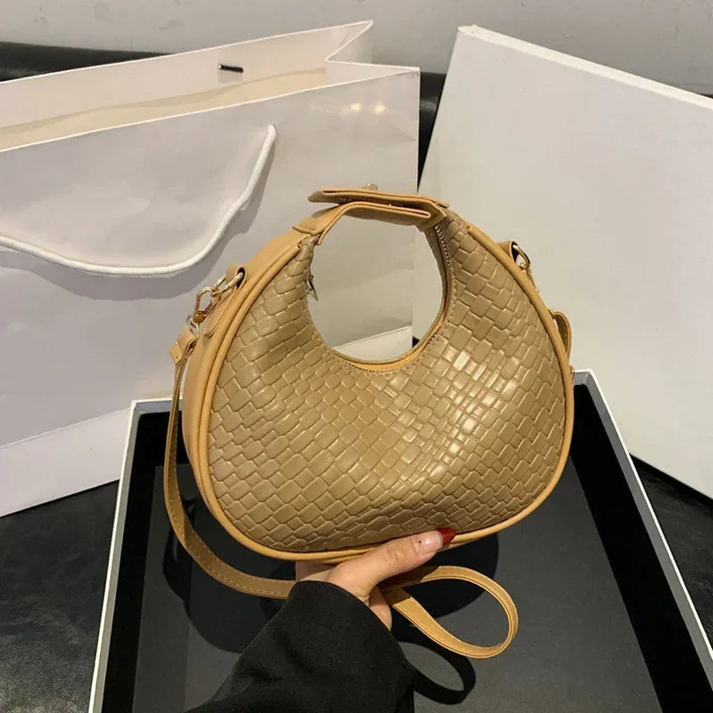Sac à Main Femme – Sac à Bandoulière PU Cuir à Motif Lattice, Sac Small Crossbody Élégant et Tendance - Justyol