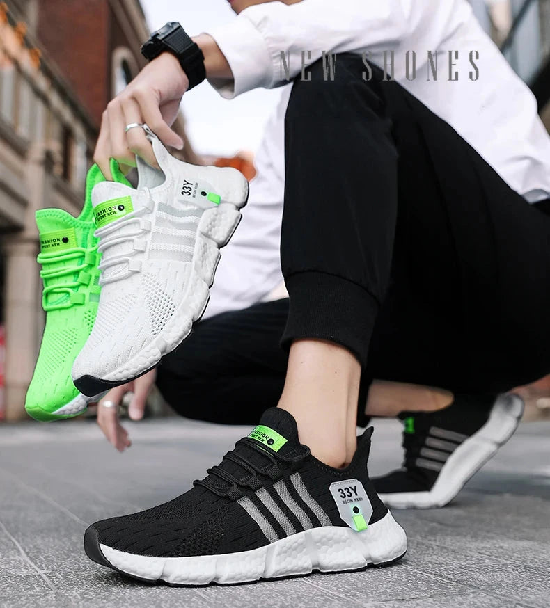 Breathable Mesh Men Shoes Trendy Lightweight Walking Flats Plus Size Male Tennis Sneakers Outdoor Running Fitness Shoes 2024 MU Group