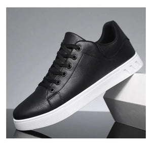 Classic Men Leather Shoes Thick-soled Casual Sneakers Trendy Lace-up Walking Shoes Spring Anti-slip Comfortable Vulcanized Shoes MU Group