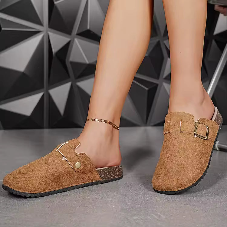 Chaussons Femme Fermés – Sandales à Semelle Plate, Sabots Vintage de Jardin, Tongs Mode 2024 - Justyol