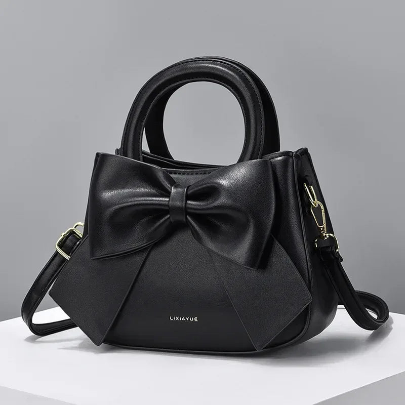 Sac à Main Femme – Sac à Bandoulière et Sous l'Aisselle avec Nœud, Sac Mode PU Élégant et Léger