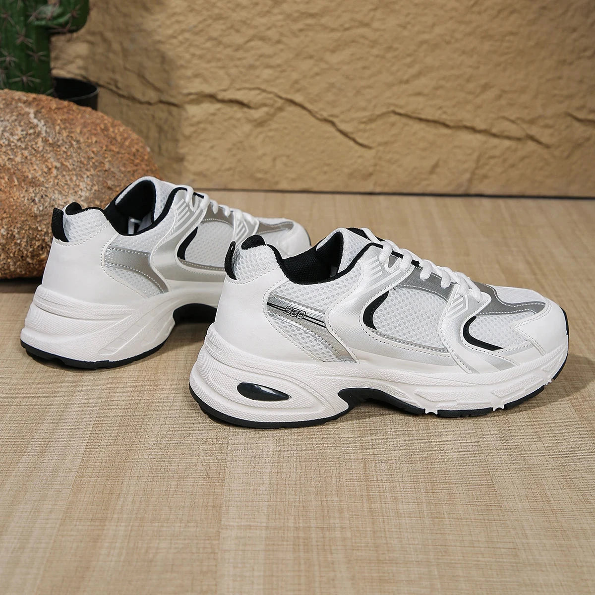 New Running Shoes Men's Breathable Sneakers Summer Light Mesh Air Cushion Women's Sneakers Outdoor Lace-up Training Shoes MU Group