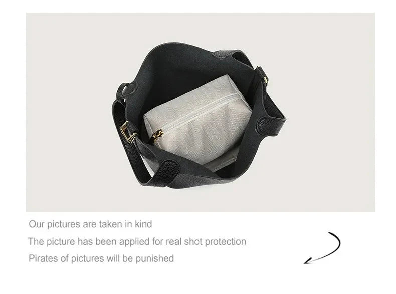 New lychee patterned bucket bag, women's handbag, Picotin bag MU Group